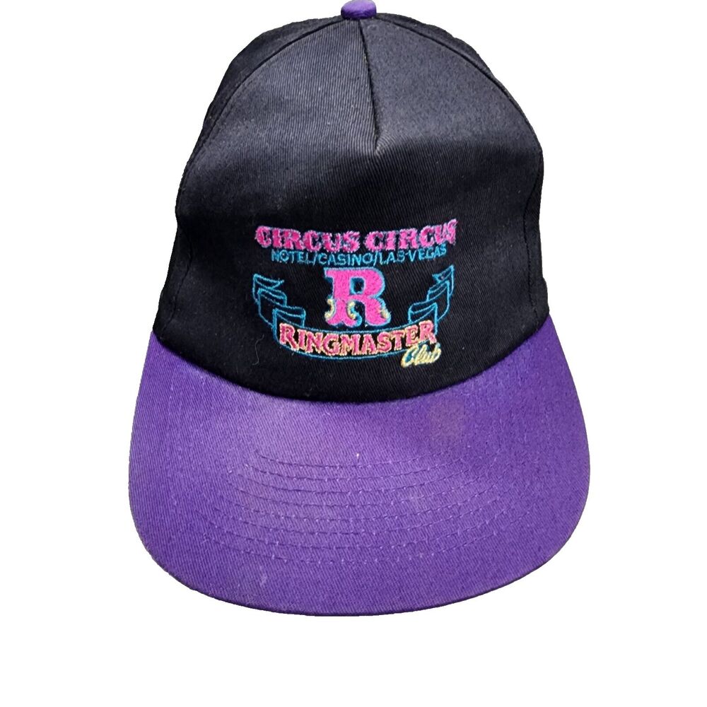 Circus Circus Ringmaster Club Black & Purple Ball Cap Hat Snapback